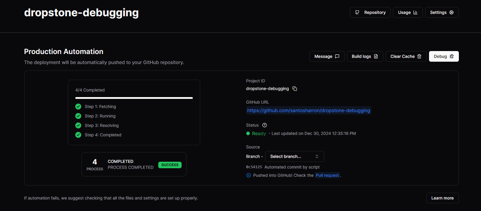 Production Dashboard